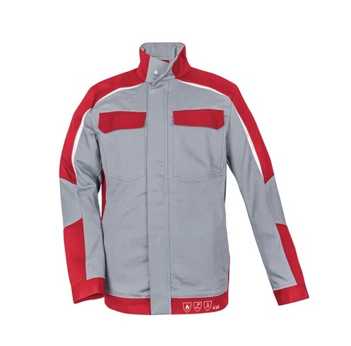 HB-Blouson, Strlichtbogenschutz 4kA, ArcSelect, 1-lagig, zweifarbig, Stehkragen, verdeckte Druckknpfe, mittelgrau/rot